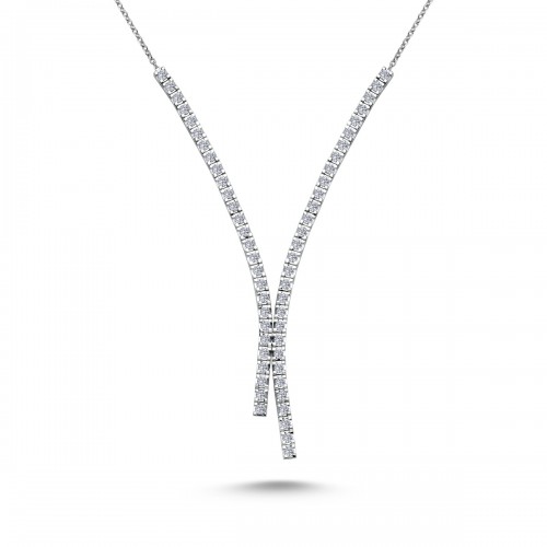 14k White Gold Pılanta Waterway Necklace 2070019