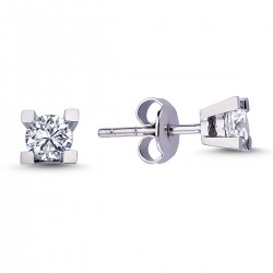 14k White Gold 0,52 Carat Diamond Solitaire Earrings 3010003