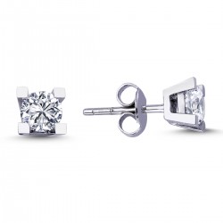 14k White Gold 0.80 Carat Diamond Solitaire Earrings 3010004