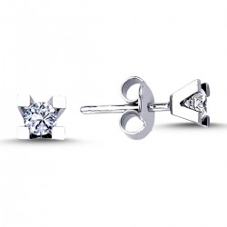 14k White Gold 0.24 Carat Diamond Solitaire Earrings 3010005