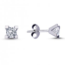 14k White Gold 0.60 Carat Diamond Solitaire Earrings 3010007