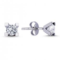 14k White Gold 0.80 Carat Diamond Solitaire Earrings 3010008