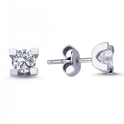 14k White Gold 0.80 Carat Diamond Solitaire Earrings 3010011