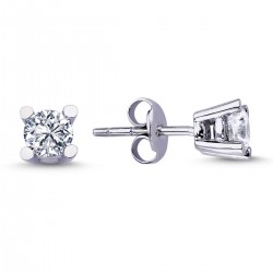 14k White Gold 0,62 Carat Diamond Solitaire Earrings 3010013