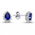 14k White Gold Diamond Drop Sapphire Anturaj Earrings 3020003