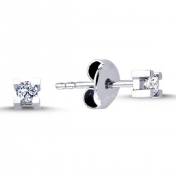 14k White Gold 0.16 Carat Diamond Solitaire Earrings 3030001