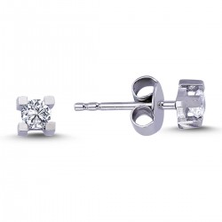 14k White Gold 0.22 Carat Diamond Solitaire Earrings 3030002