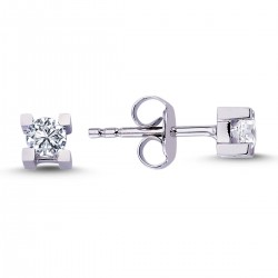 14k White Gold 0.26 Carat Diamond Solitaire Earrings 3030003