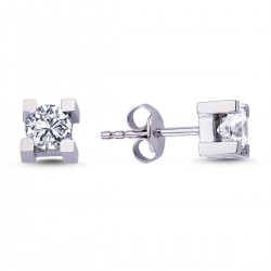 14k White Gold 0.80 Carat Diamond Solitaire Earrings 3030006