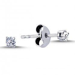 14k White Gold 0.12 Carat Diamond Solitaire Earrings 3030007