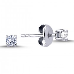 14k White Gold 0.18 Carat Diamond Solitaire Earrings 3030008