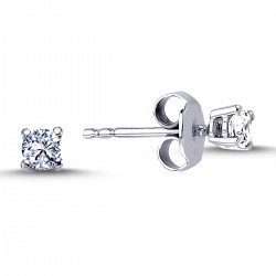 14k White Gold 0.22 Carat Diamond Solitaire Earrings 3030009