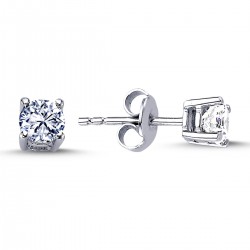 14k White Gold 0,62 Carat Diamond Solitaire Earrings 3030012