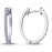 14k White Gold Diamond Oval Hoop Earrings 3030018