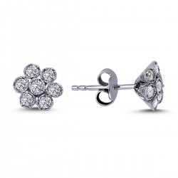 14k White Gold Diamond Gemstone Earrings 3030020