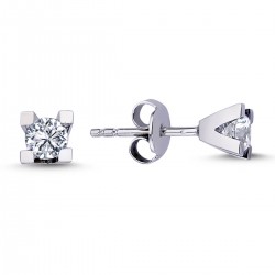 14k White Gold 0,50 Carat Diamond Solitaire Earrings 3040002