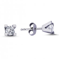 14k White Gold 0.70 Carat Diamond Solitaire Earrings 3040003