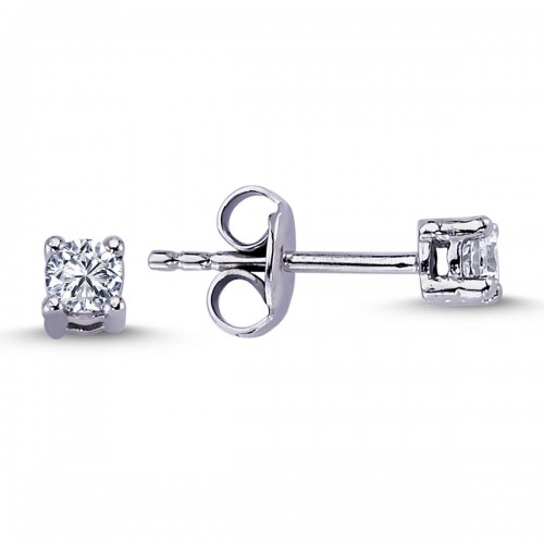 14k White Gold 0.22 Carat Diamond Solitaire Earrings 3040004