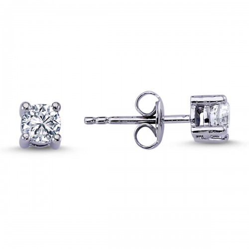 14k White Gold 0.46 Carat Diamond Solitaire Earrings 3040005