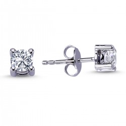 14k White Gold 0,56 Carat Diamond Solitaire Earrings 3040006