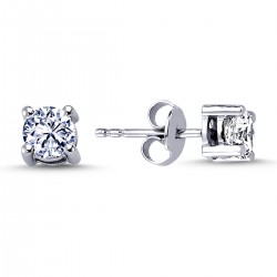 14k White Gold 0.84 Carat Diamond Solitaire Earrings 3040007