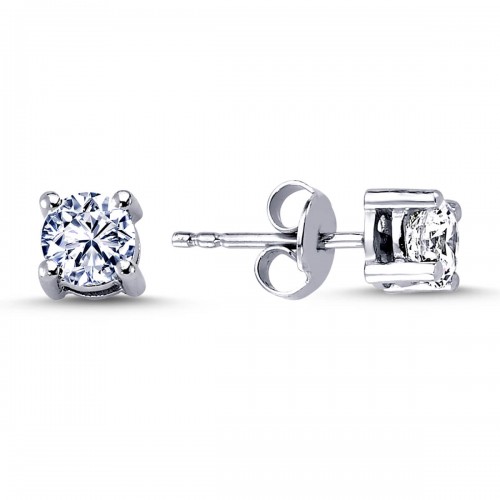 14k White Gold 0.84 Carat Diamond Solitaire Earrings 3040007