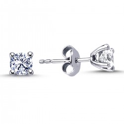 14k White Gold 0.64 Carat Diamond Solitaire Earrings 3040010