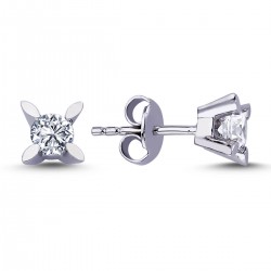 14k White Gold 0.40 Carat Diamond Solitaire Earrings 3040012