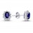 14k White Gold Diamond Oval Sapphire Anturage Earrings 3050005