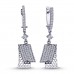 14k White Gold Diamond Stoned Dangle Earrings 3060001