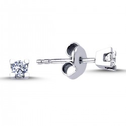 14k White Gold 0.16 Carat Diamond Solitaire Earrings 3070001