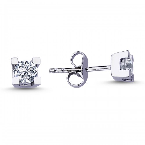 14k White Gold 0.48 Carat Diamond Solitaire Earrings 3070003