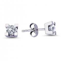 14k White Gold 0,62 Carat Diamond Solitaire Earrings 3070004