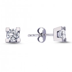 14k White Gold 0.84 Carat Diamond Solitaire Earrings 3070005