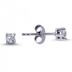 14k White Gold 0,20 Carat Diamond Solitaire Earrings 3070006