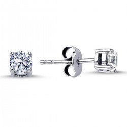 14k White Gold 0,50 Carat Diamond Solitaire Earrings 3070008