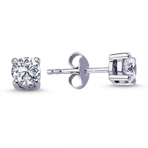 14k White Gold 0.92 Carat Diamond Solitaire Earrings 3070010