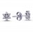 14k White Gold Diamond Flower Earrings 3070012
