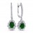 14k White Gold Diamond Drop Emerald Anthurage Earrings 3070015 14k White Gold Diamond Drop Emerald Anthurage Earrings 3070015