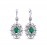 14k White Gold Diamond Oval Emerald Earrings 3070017