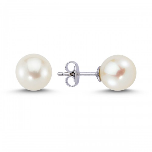 14k White Gold Pearl Earrings 3990001