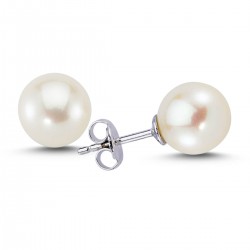 14k White Gold Pearl Earrings 3990002