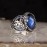 925 Sterling Silver Parliament Blue Zircon Stone Men Ring