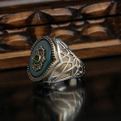 Agate Stone 925 Sterling Silver Ring