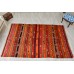 Vintage Turkish Striped Woolen Antalya Carpet 1950s