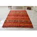 Vintage Turkish Striped Woolen Antalya Carpet 1950s