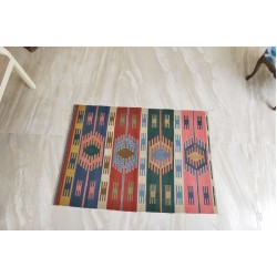 Vintage Turkish Wool Kilim Rug 1970s