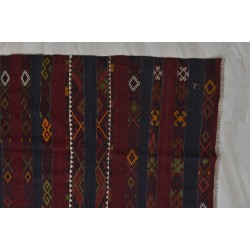 Antique Turkish Malatya Cicim Embroidered Kilim Rug 1930s