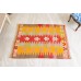 Vintage Turkish Multi-Colored Wool Cappadocia Kilim Rug 1970s