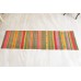 Vintage Green Striped Kilim Runner 1970s